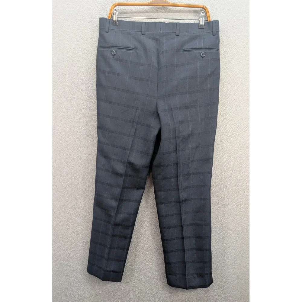 Zacchi Classico Italiana Men's 2pc Suit Grey Windowpane 38R Jacket 33 Pants